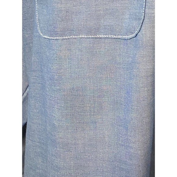 Vtg BIG MAC Shirt Mens L Blue Chambray Embroidered Native Petroglyphs USA Made - Picture 4 of 9